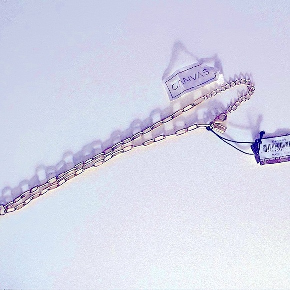 CANVAS NWT necklace Picture Jasper stone Heart matte paperclip  gold chain 18” - Picture 10 of 11